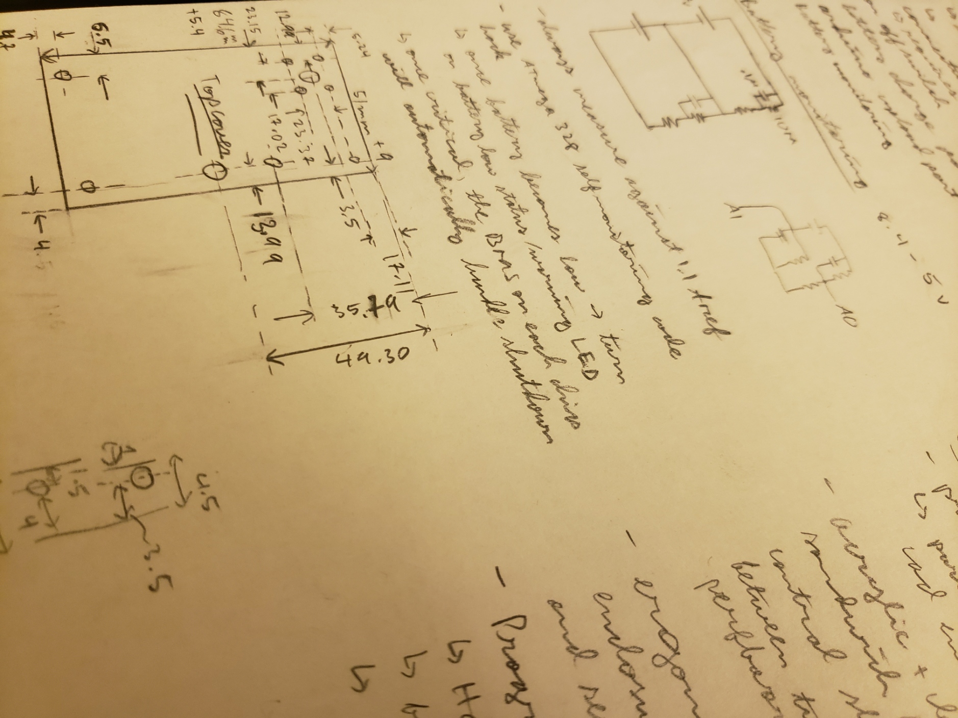 notebook sketch of wireless remote